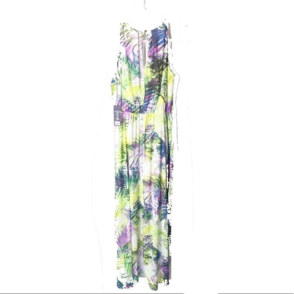 JENNIFER LOPEZ Tropical Maxi Dress M NWT - Picture 3 of 11